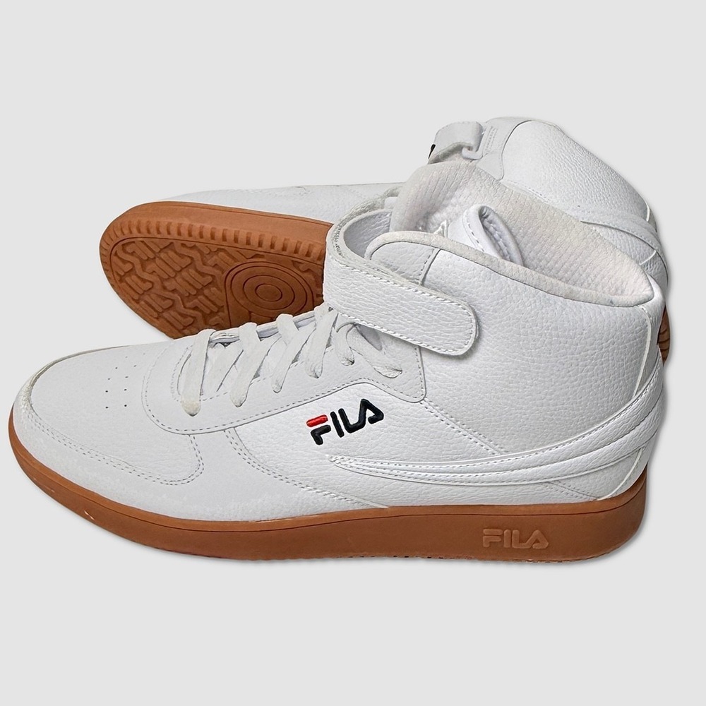 Fila A-High Shoes / Sneakers - NEW Mens Size 10.5 White / Gum - #49844-TOP3